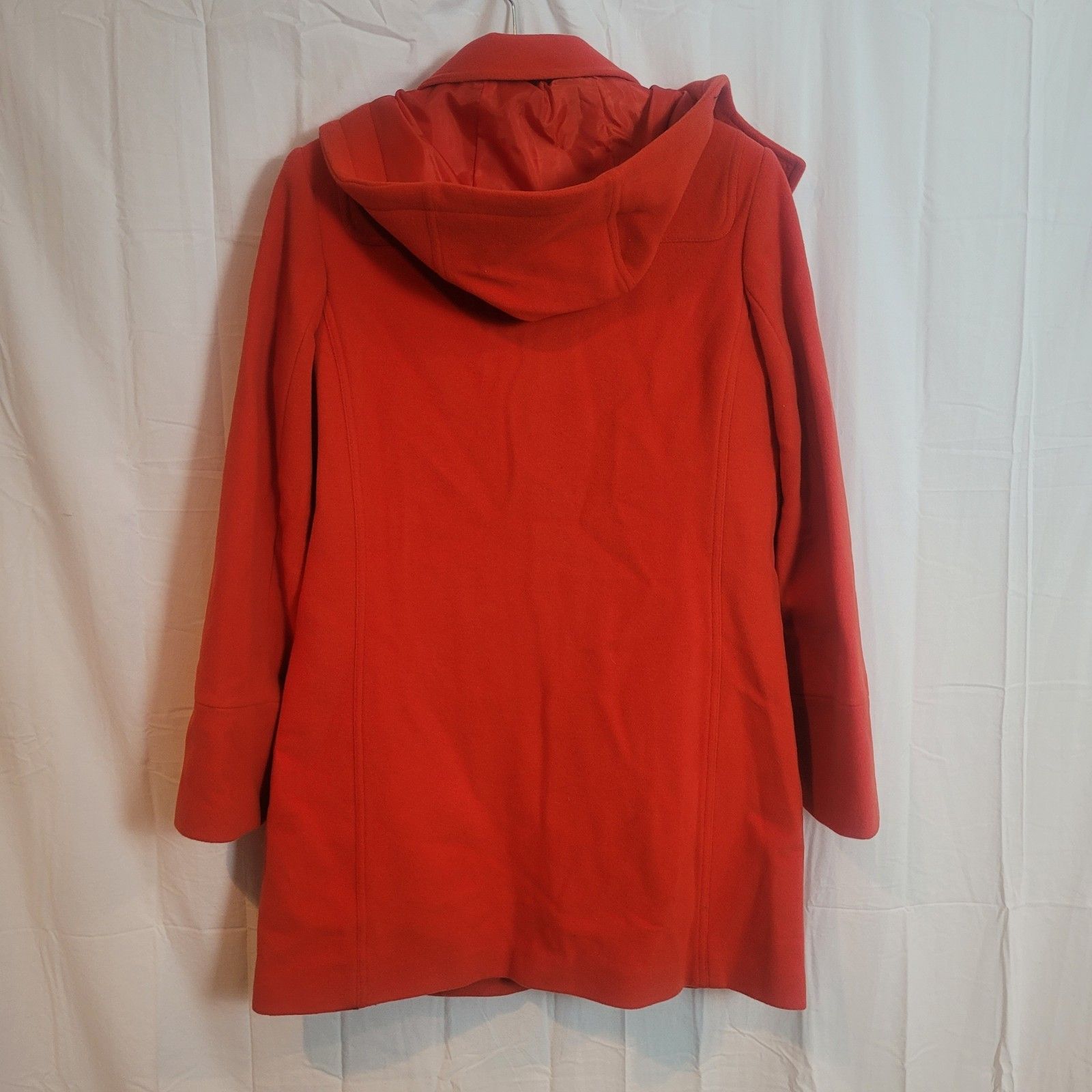 Moda International Wool Toggle Peacoat Women's Medium Orange Red Coat Y2k Nwot — image 2 of 8